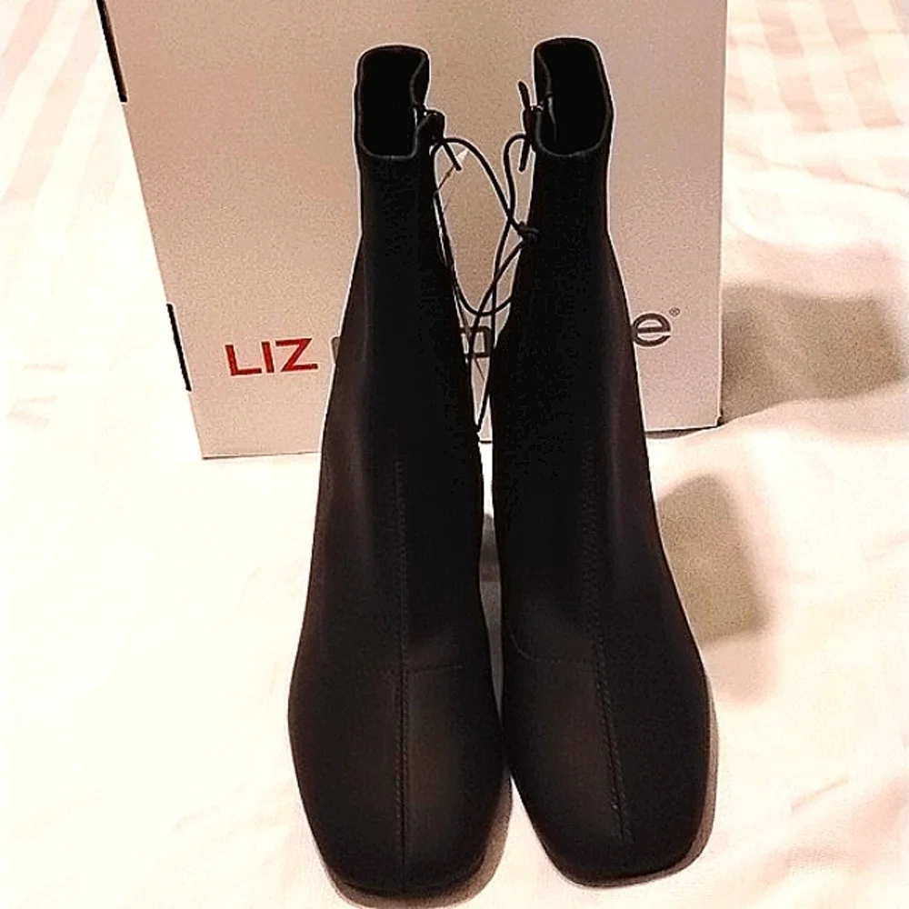 Liz Claiborne Wonderful Black Ankle Boots, Size: 10 M